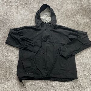 Columbia Titanium Windbreaker Jacket Womens Large Black Hoodie Full Zip Oudoor